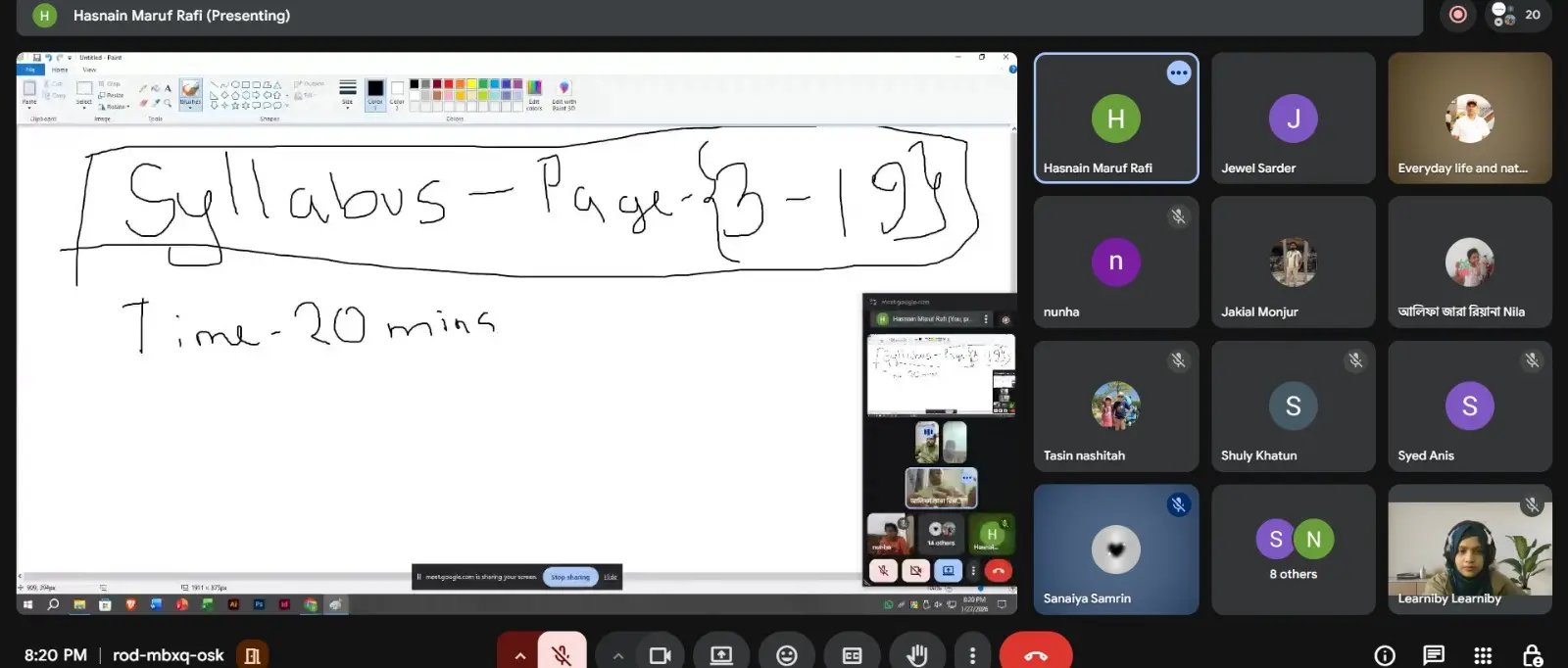 Learniby live class snapshot 1
